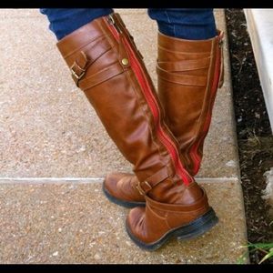 Steve Madden - Red zipper riding boots - Size 9